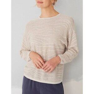 EUC Womens pure jill textured domain sweater linen blend long sleeve size XS